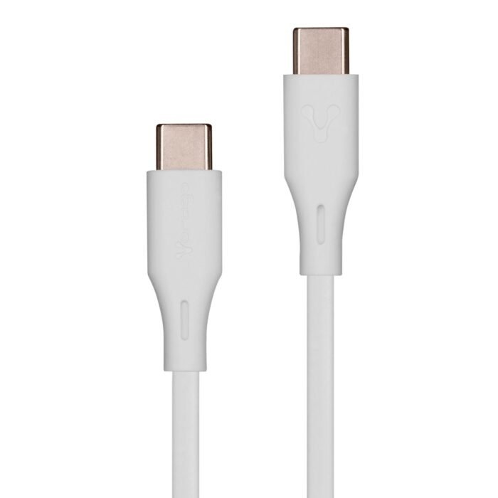 CABLE VORAGO USB TIPO C- USB TIPO C 1 METRO CARGA RAPIDA BLANCO (CAB-CC01W) - Imagen 1