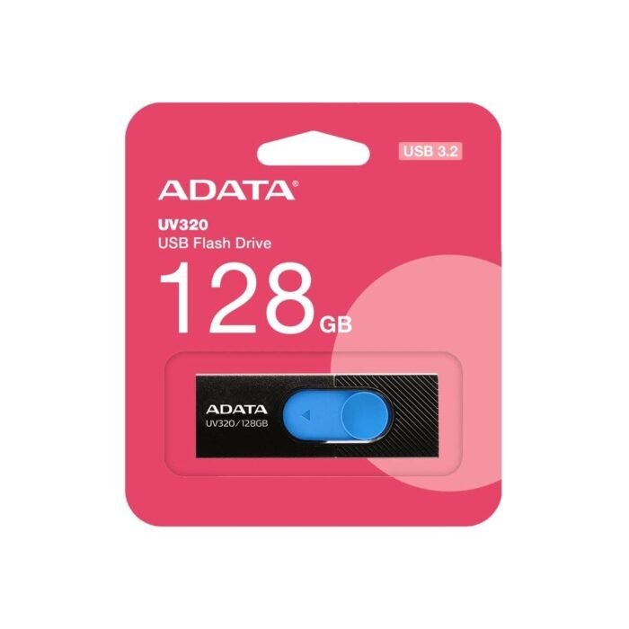 MEMORIA FLASH ADATA UV320 128GB USB3.2 BLACK-BLUE (AUV320-128G-RBKBL) - Imagen 1