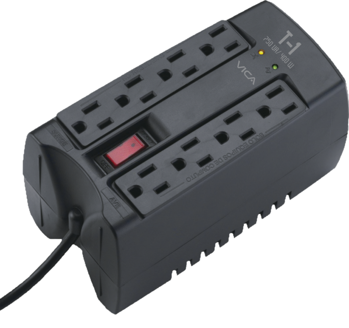 REGULADOR ELECTRONICO VICA 750VA/400W 8 TOMAS NEMA 5-15R (4 /4) (T1) - Imagen 1