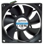 VENTILADOR GABINETE/FUENTE MANHATTAN 80MM NEGRO 3 PIN 700955