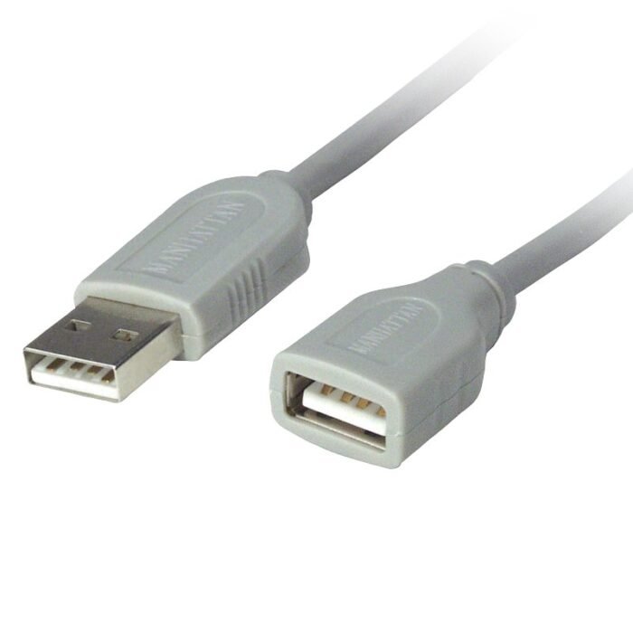 CABLE MANHATTAN USB A V1.1 EXTENSION 3.0M MACHO-HEMBRA GRIS 317238 - Imagen 1
