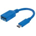CABLE USB-C MANHATTAN CM-A HEMBRA 15CM AZUL 3AMP 353540