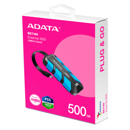 SSD EXTERNO ADATA SC740 500GB USB-C 3.2 1,000MB/S (SC740-500G-CBU)