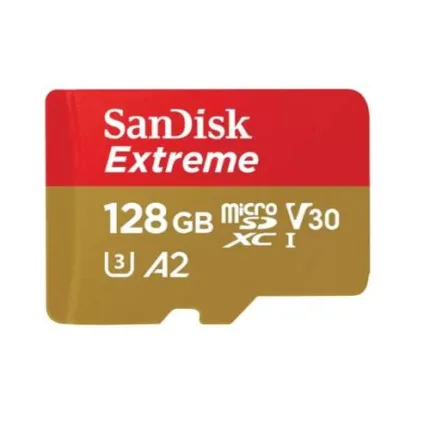 MEMORIA SANDISK MICRO SD EXTREME 128GB V30 A2 C/A (SDSQXAA-128G-GN6AA)
