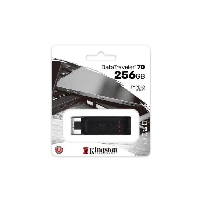 MEMORIA FLASH KINGSTON 256GB USB-C 3.2 GEN 1 (DT70/256GB) - Imagen 1