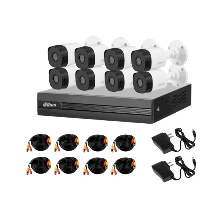 KIT DAHUA DE 8 CAN 2 MPX/WIZSENSE/IA/ H.265+/ 8 CAM B1A21 2 MPX (DH-KIT/XVR1B08-I/8-B1A21N-0360B) - Imagen 1