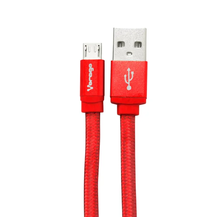 CABLE VORAGO USB 2.0 A MICRO USB 1 METROS ROJO CAB-113-RD - Imagen 1