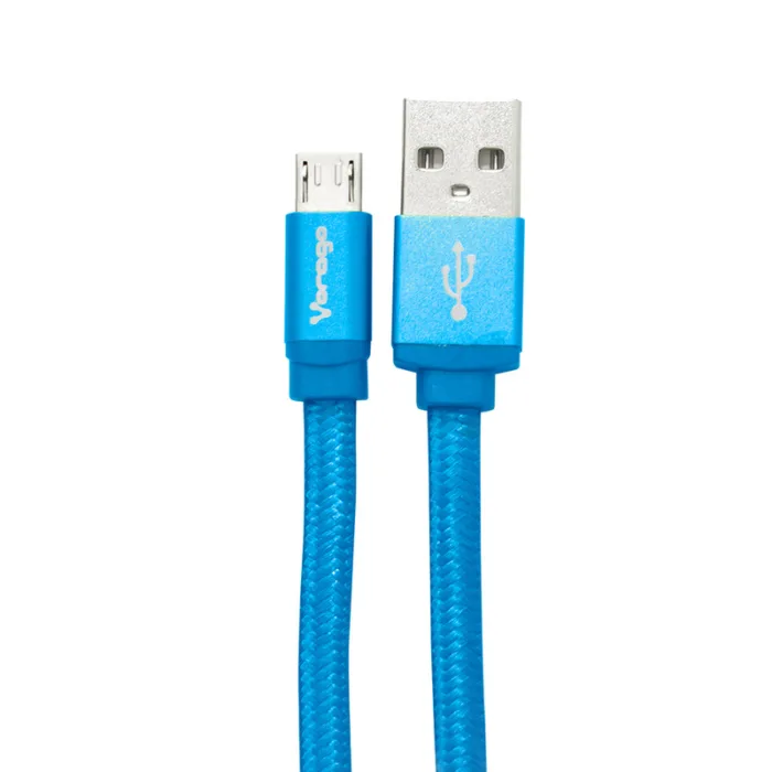 CABLE VORAGO USB 2.0 A MICRO USB 1 METROS AZUL CAB-113-BL - Imagen 1