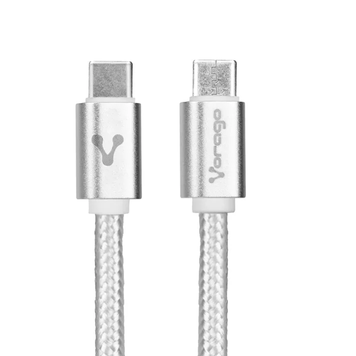 CABLE VORAGO USB C - USB C 1 METRO CARGA RAPIDA BLANCO CAB-124 WH - Imagen 1