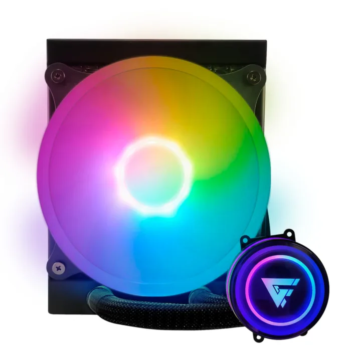 ENFRIAMIENTO LIQUIDO GAME FACTOR 1X120 RGB 150W 70 CFM NEGRO LQG501 BK - Imagen 1