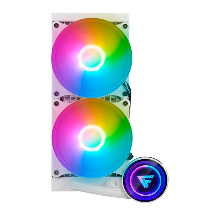 ENFRIAMIENTO LIQUIDO GAME FACTOR 2x120RGB 250W 70 CFM BLANCO LQG601 WH - Imagen 1