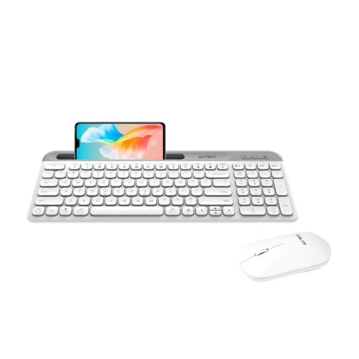 COMBO ACTECK SILK MK720 2-1 ERGONOMICO/INALAMBRICO/USB BLANCO (AC-936262) - Imagen 1