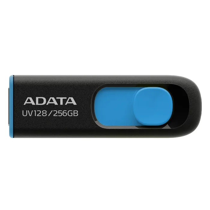 MEMORIA FLASH ADATA UV128 256GB USB 3.2 NEGRO/AZUL (AUV128-256G-RBE) - Imagen 1