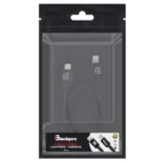 CABLE PLASTICO BLACKPCS DOBLE PUNTA V8/LIGHTNING NEGRO 30CM(CABLDPP-1)