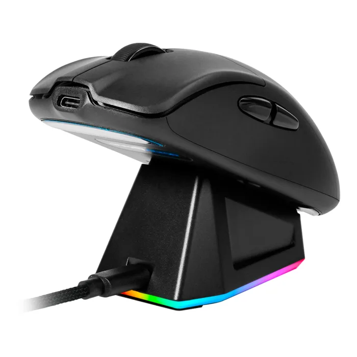 MOUSE GAME FACTOR INAL. WIRELESS 2.4G+BT, PIXART 3395, 26K DPI, 4K HZ BASE RGB 56G (MOW800-BK) - Imagen 1