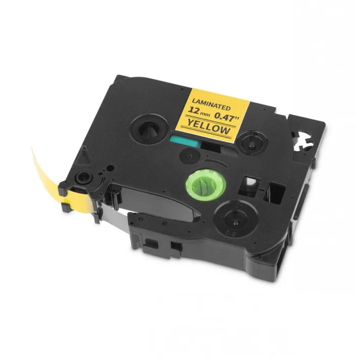 CINTA DE ETIQUETAS LAMINADA QIAN (6 PACK) NEGRO/ AMARILO QZe-631 - Imagen 1