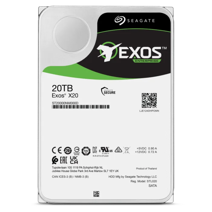 DISCO DURO INTERNO SEAGATE 3.5 20 TB ST20000NM000D EXOS X20 SATA - Imagen 1