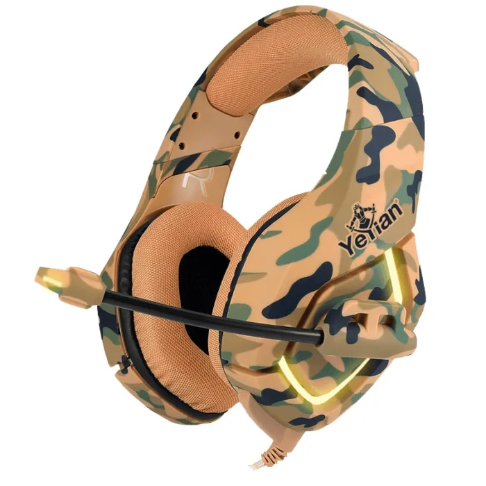DIADEMA GAMER YEYIAN YDF-33401D MILITARY DESIERTO S3000 LED/USB/3.5MM - Imagen 1