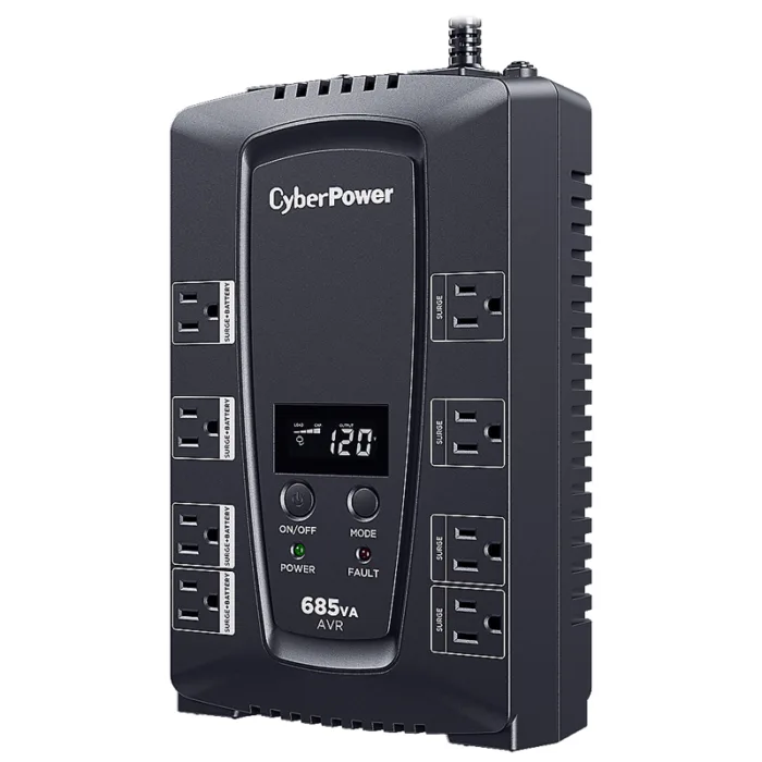 UPS/NO BREAK CYBERPOWER CP685AVRLCDa 685VA/390W LCD/AVR/ 8CONT - Imagen 1