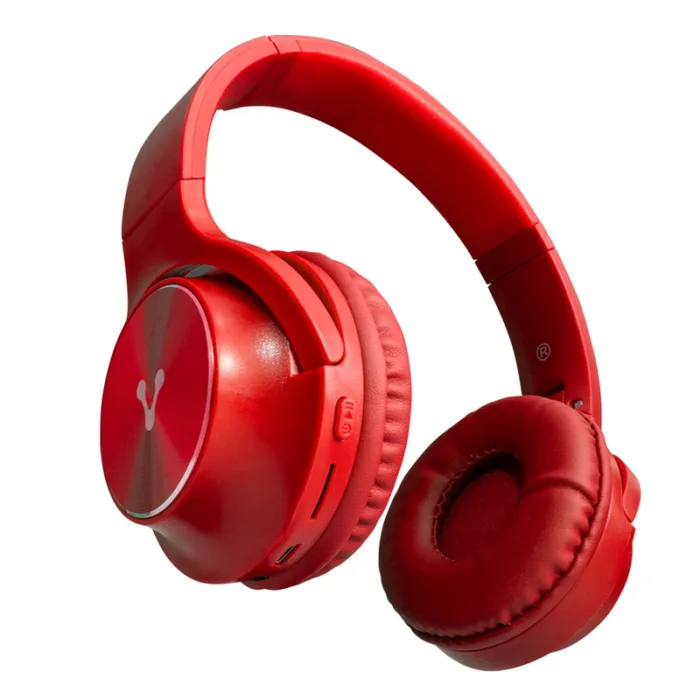 DIADEMA VORAGO BLUETOOTH 3.5MM PLEGABLE MANOS LIBRES ROJO HPB-200-RD - Imagen 1