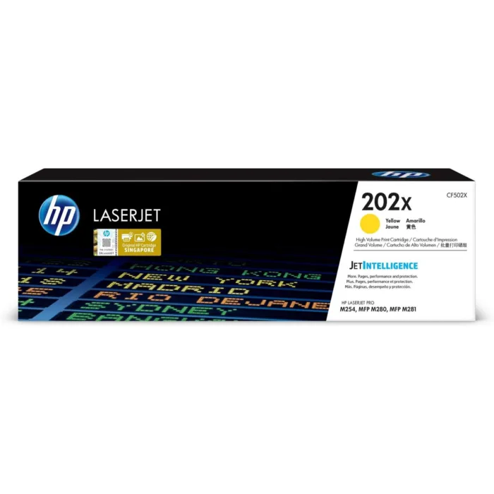 TONER HP 202X AMARILLO ALTO RENDIMIENTO PARA M254, M280, M281 CF502X - Imagen 1