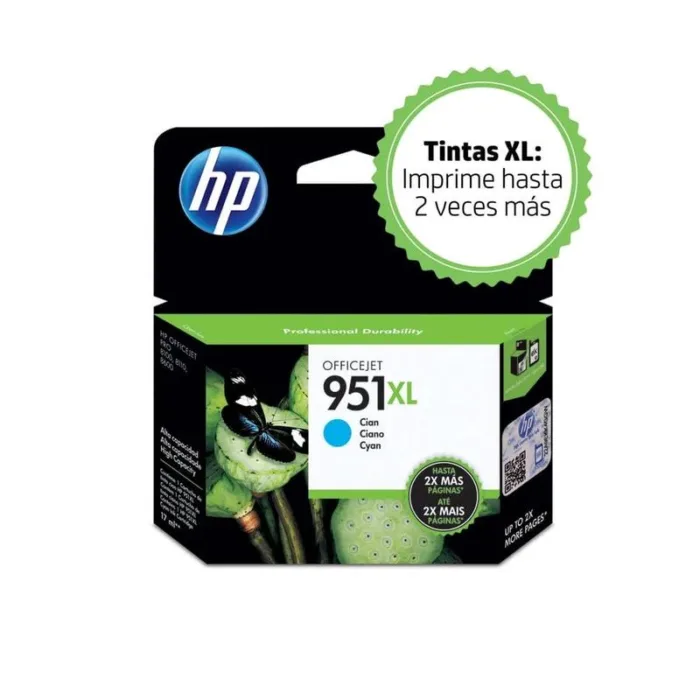 CARTUCHO HP 951XL CIAN OFFICEJET PARA 8600 K8600 8600+ 8100 CN046AL - Imagen 1