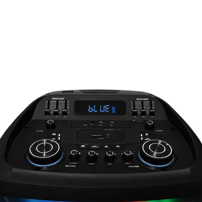 BAFLE VORAGO 2X15" BT 5.3 TWS 180W EQUALIZADOR MICROFONO INAL. NEGRO KSP-800 - Imagen 1