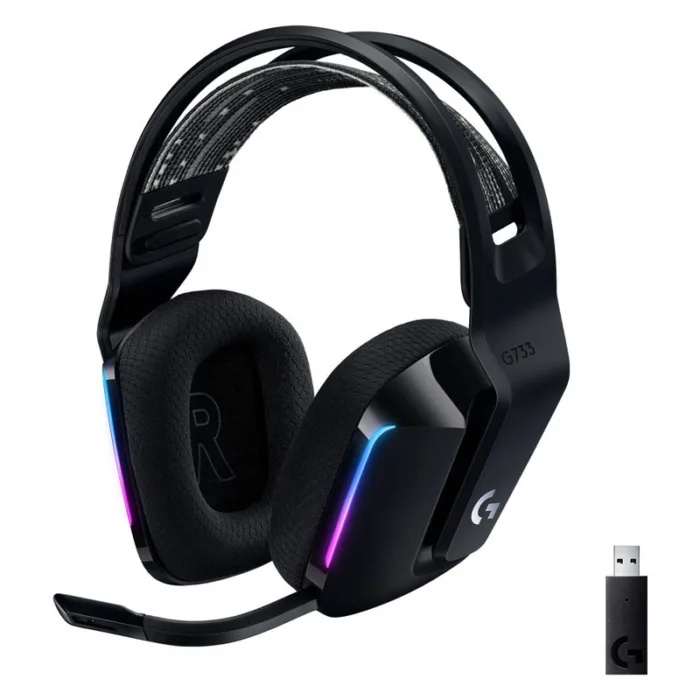 DIADEMA LOGITECH G733 LIGHTSPEED RGB USB PC MC PS4 BLACK (981-000863) - Imagen 1