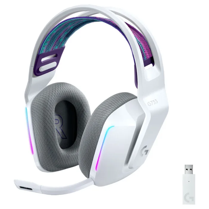 DIADEMA LOGITECH G733 LIGHTSPEED RGB USB PC MC PS4 WHITE (981-000882) - Imagen 1