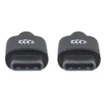 CABLE USB-C MANHATTAN CM-CM 1.0 MTS NEGRO 353342