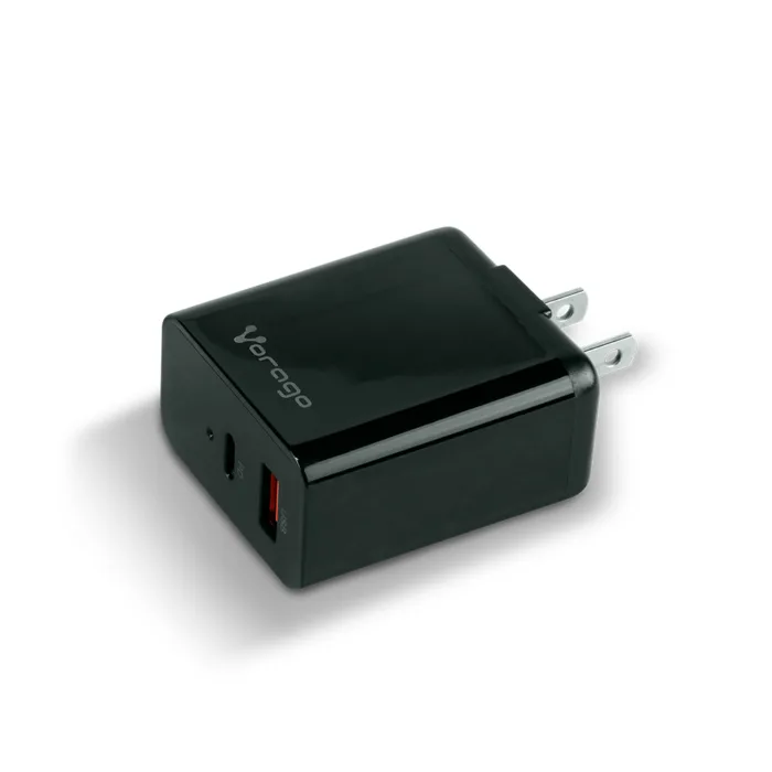 CARGADOR PARA PARED QUICK CHARGE 3.0A PD 20W USB A Y C NEGRO AU-350-BK - Imagen 1