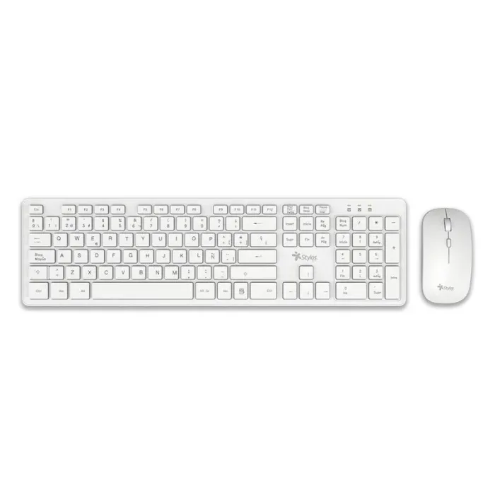 COMBO INALAMBRICO 2 EN 1 STYLOS TECLADO 100% MEMBRANA 105 TECLA BLANCO - Imagen 1