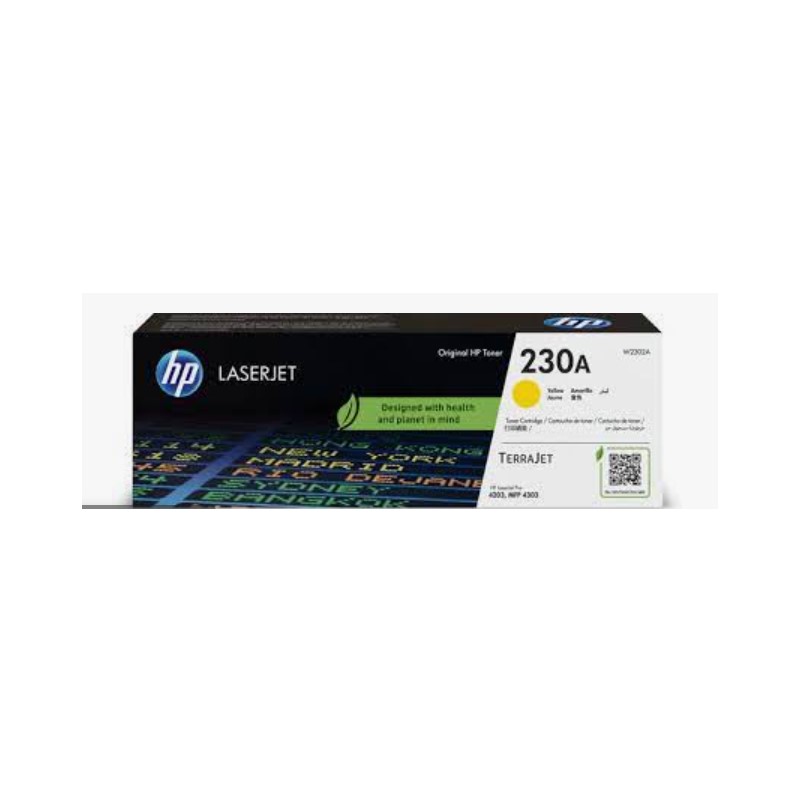 TONER HP 230A AMARILLO LASERJET PARA MFP 4302 4303 W2302A TONER HP 230A AMARILLO LASERJET PARA MFP 4302 4303 W2302A - Imagen 1